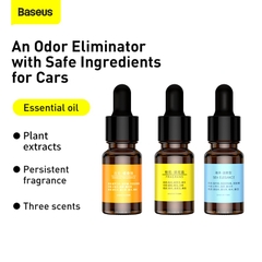 Tinh Dầu Baseus Set 3 Mùi | Khử Mùi Ô Tô, Văn Phòng, Chiết Xuất Thực Vật, 10ml