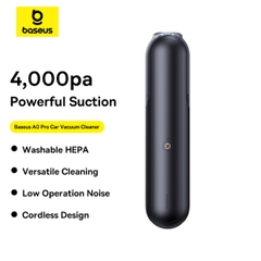 Máy Hút Bụi Baseus A0 Pro Mini Cho Ô Tô | Lực Hút 4000Pa, Thiết Kế Không Dây Gọn Nhẹ