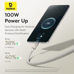 Cáp Sạc Nhanh Baseus Titanium Alloy 100W USB to Type-C | Đầu Hợp Kim Titan Siêu Bền