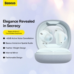 Tai Nghe Bluetooth Baseus AirNora 2 | Hộp Vải Nhung Kèm Gương, Chống Ồn ANC