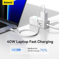 Củ Sạc Nhanh Baseus GaN5 Pro 40W | 2 Cổng Type-C, Sạc Cùng Lúc 2 Thiết Bị