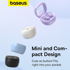 Tai nghe Bluetooth Baseus Bowie WM02 | Thiết Kế Mini, Cảm Ứng, Pin Trâu, Chính Hãng