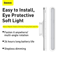 Đèn treo đế hít nam châm, chống mỏi mắt Baseus Magnetic Stepless Dimming Charging Desk Lamp Pro (1800mAh, 3000K - 5000K, Đế treo hít nam châm, 24h sử dụng liên tục)