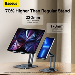 Giá Đỡ Baseus 2 Trục Gấp Gọn | Hợp Kim Nhôm, Chịu Lực 10Kg, Bản Điện Thoại & Tablet