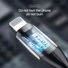Cáp Sạc Nhanh Baseus Horizontal 2.4A USB to Ln | Có Đèn LED Báo Sạc, Dây Dù Bền