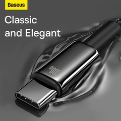Cáp Sạc Nhanh Baseus 100W 6A USB to Type-C | Dòng Tungsten Gold, Hợp Kim Kẽm, Dây Dù