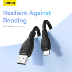 Cáp Sạc Baseus Pudding Series USB to Ln 2.4A | Dẻo Dai Chống Gãy, Dài 1m/2m