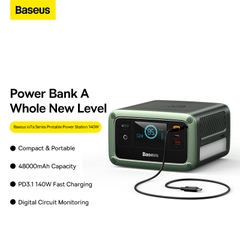 Trạm Sạc Di Động Baseus 140W 48000mAh | Sạc Nhanh PD3.1, Siêu Gọn (AC 110V)