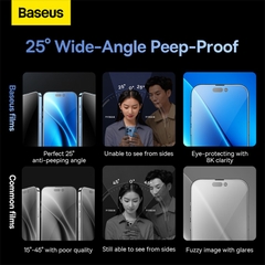Kính cường lực chống nhìn trộm Baseus All-glass Peep-proof Tempered Glass Film for iP 14 2022