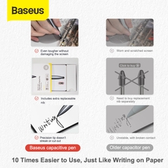Bút Cảm Ứng Baseus Square Line Cho Máy Tính Bảng | Viết Vẽ Mượt Mà Chống Tì Tay Tặng Ngòi Thay Thế