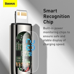 Cáp Sạc Baseus Display 20W Type-C to Ln | Màn Hình Báo Công Suất, Dây Dù Bền