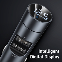 Tẩu Sạc Ô Tô Baseus Energy Column Đa Năng | Kết Nối Bluetooth Phát Nhạc MP3, Kèm 2 Cổng Sạc USB