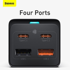 Trạm Sạc Baseus GaN3 Pro 65W 6 Cổng | 2AC, 2USB, 2Type-C, Kèm Cáp 100W