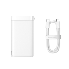 Bộ Sạc Baseus GaN3 Pro 65W | 3 Cổng 2 Type-C & 1 USB, Kèm Cáp, Sạc Nhanh Laptop