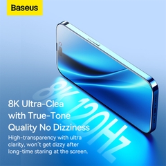 Kính cường lực chống nhìn trộm Baseus All-glass Crystal Peep-proof Tempered Glass Film (Cellular Dust-proof) for iP 14 2022 (1/2Pcs)