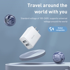 Cốc Sạc Baseus Speed Mini 10.5W 2 Cổng USB | Sạc Cùng Lúc 2 Máy, Nhỏ Gọn An Toàn