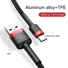Cáp Sạc Nhanh Baseus Cafule 3A USB to Type-C | Dây Dù Chống Đứt, Bền Bỉ, Dài 1m/2m