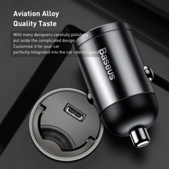Tẩu Sạc Mini Baseus Tiny Star Gen4 30W | Ẩn Hoàn Toàn, Hợp Kim, Chọn Cổng USB/Type-C