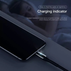 Cáp Sạc Nhanh Baseus Horizontal 2.4A USB to Ln | Có Đèn LED Báo Sạc, Dây Dù Bền