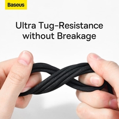 Cáp Sạc Nhanh Baseus 100W 6A USB to Type-C | Dòng Tungsten Gold, Hợp Kim Kẽm, Dây Dù