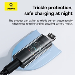 Cáp Sạc Siêu Bền Baseus Gem 2.4A USB to Ln | Dây Dù Chống Đứt, Đầu Trong Suốt