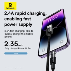 Cáp Sạc Siêu Bền Baseus Gem 2.4A USB to Ln | Dây Dù Chống Đứt, Đầu Trong Suốt