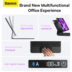 Bao Da Bàn Phím Baseus Brilliance Pro Cho Pad | Kèm Trackpad Đa Điểm, Hít Từ Tính, Màn Hình LED