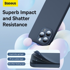 Combo Ốp Lưng Baseus Silicon Lỏng Cho iP14 | Mềm Mịn Chống Bẩn & Kèm Dán Cường Lực