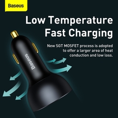 Tẩu Sạc Baseus 160W Quick Charge™ 5 | 2 Type-C + USB, Sạc Nhanh Laptop Điện Thoại, Kèm Cáp 100W