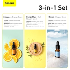 Tinh Dầu Baseus Set 3 Mùi | Khử Mùi Ô Tô, Văn Phòng, Chiết Xuất Thực Vật, 10ml