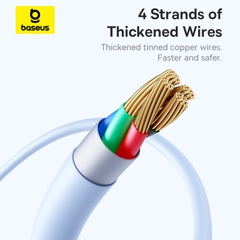 Cáp Sạc Nhanh Baseus Silky 2.4A USB to Ln | Dây PVC Mềm Mại, Dẻo Dai Chống Rối