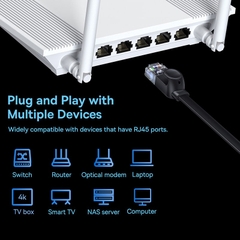 Cáp Mạng LAN Baseus Cat6 Tốc Độ Gigabit | Thiết Kế Dây Dẹt Mỏng, Tốc Độ 1000Mbps