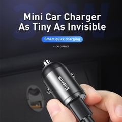 Tẩu Sạc Mini Baseus Tiny Star Gen4 30W | Ẩn Hoàn Toàn, Hợp Kim, Chọn Cổng USB/Type-C