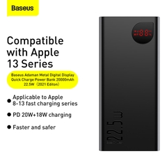 Sạc Dự Phòng Baseus Adaman 22.5W 10000/20000mAh | Vỏ Kim Loại, Màn Hình LED (Phiên bản OS)