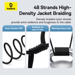 Cáp Sạc Siêu Bền Baseus Gem 2.4A USB to Ln | Dây Dù Chống Đứt, Đầu Trong Suốt