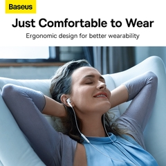 Tai Nghe Nhét Tai Baseus H18 Cổng 3.5mm | Âm Bass Mạnh Mẽ, Êm Tai, Có Mic