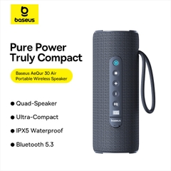 Loa Di Động Baseus AeQur 30 Air | Bluetooth 5.3, Chống Nước IPX5, Đèn LED RGB