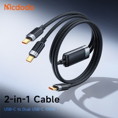 Cáp Sạc Mcdodo 2 trong 1 100W Type-C to Dual Type-C | Sạc Thông Minh Cho Laptop & Điện Thoại