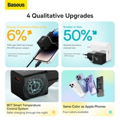 Cốc Sạc Nhanh Baseus GaN5 Mini 20W PD | Công Nghệ GaN5, Siêu Nhỏ Gọn
