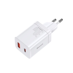 Củ Sạc Baseus Super Si Pro 30W | 2 Cổng Type-C & USB, Công Nghệ Super Si