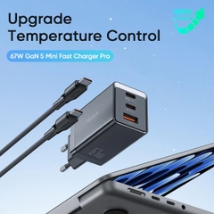 Bộ Sạc Mcdodo GaN5 Pro Mini 67W | 3 Cổng, Sạc Nhanh Laptop & Điện Thoại, Kèm Cáp