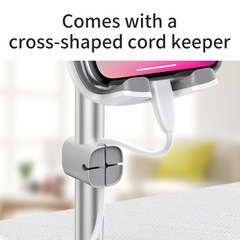 Đế Giữ Điện Thoại Baseus Literary Youth | Hợp Kim Nhôm, Có Kẹp Giữ Cáp, Khay Đựng Đồ, Chống Rung