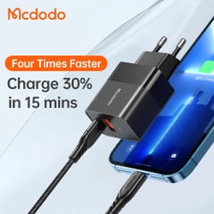 Bộ Sạc Nhanh Mcdodo 20W PD | 2 Cổng Type-C & USB, Hỗ Trợ Sạc Nhanh PD, QC, SCP