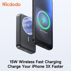 Sạc Dự Phòng Hít Từ Tính Mcdodo MagQ 30W 10000mAh | Tích Hợp Đế Đỡ, Sạc Nhanh Không Dây & Có Dây
