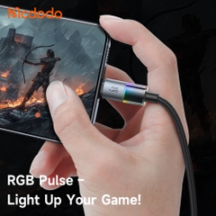 Cáp Sạc Gaming Mcdodo 6A USB to Type-C | Hiệu Ứng Đèn LED 7 Màu, Sạc Siêu Nhanh