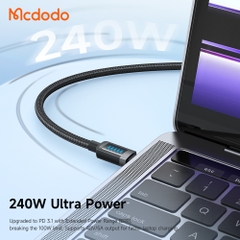 Cáp Sạc Mcdodo Cab Vision 240W Type-C to Type-C | Đèn LED Độc Đáo, Chip E-Marker 2.0