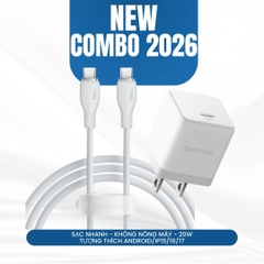 Combo Cốc Cáp Sạc Baseus 20W - Sạc Nhanh - Không Nóng Máy (Cốc Type-C, Cáp Type-C to Type-C 1m)