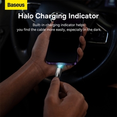 Cáp Sạc Nhanh Baseus Glimmer 2.4A USB to Ln | Có Đèn LED Báo Sạc, Dây Dù Bền