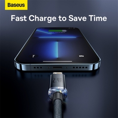 Cáp Sạc Baseus Crystal Shine USB to Ln 2.4A | Bện Vải Thời Trang, Bền Bỉ 1.2m/2m