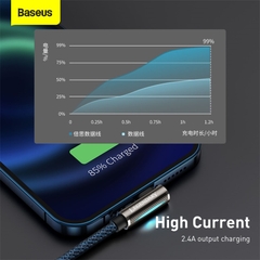 Cáp Sạc Góc Vuông Baseus 2.4A USB to Ln | Chơi Game Không Vướng Tay, Đèn Báo LED